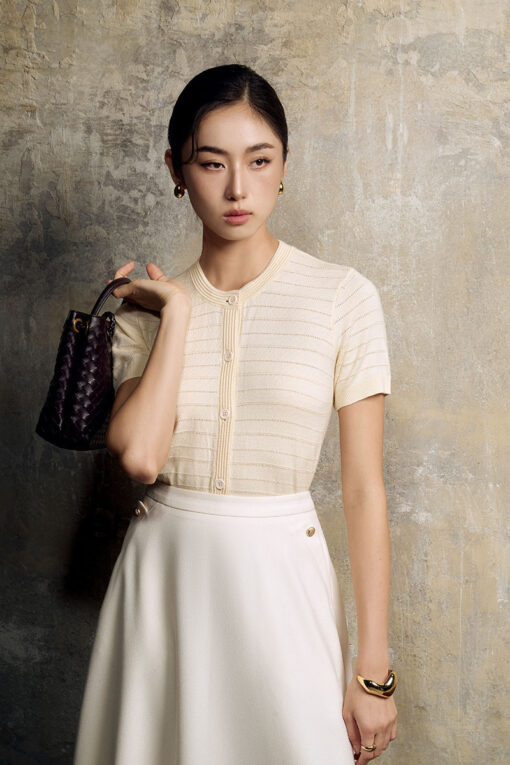 Áo Len CT croptop dệt lỗ ngang