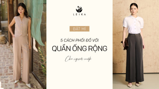 phối đồ với quần ống rộng cho người mập