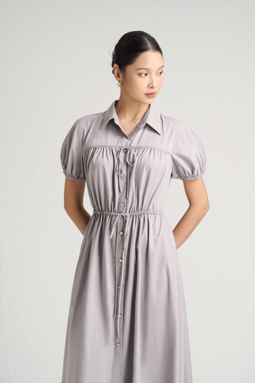 Đầm xoè tay liền chun cửa tay eo rút dây