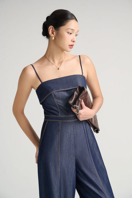 Jumpsuit 2 dây giả bò diễu chỉ