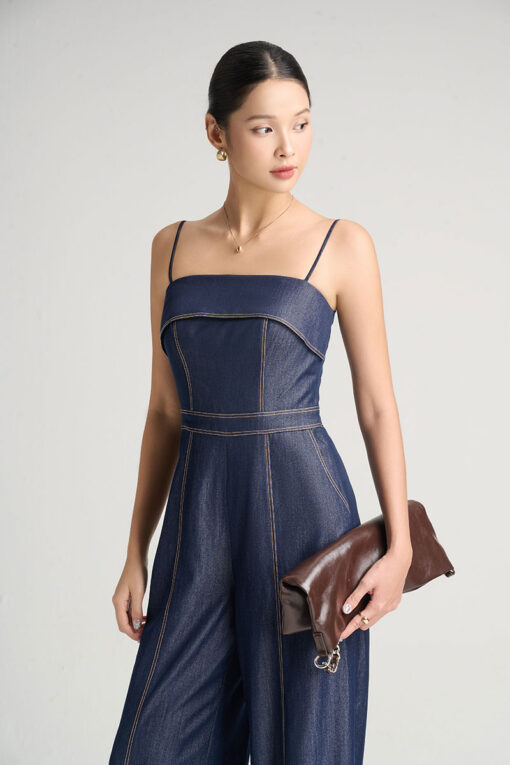 Jumpsuit 2 dây giả bò diễu chỉ