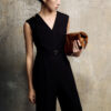 Jumpsuit sát nách cổ V túi chéo