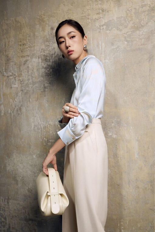 Sơ mi DT basic lụa hoạ tiết