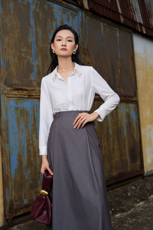 Sơ mi DT cổ vát đính cúc