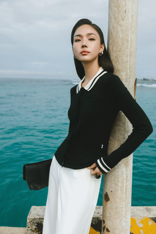 Áo Len DT mở cúc cổ phối tay loe