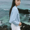 Áo kiểu DT croptop túi ốp đai nhê