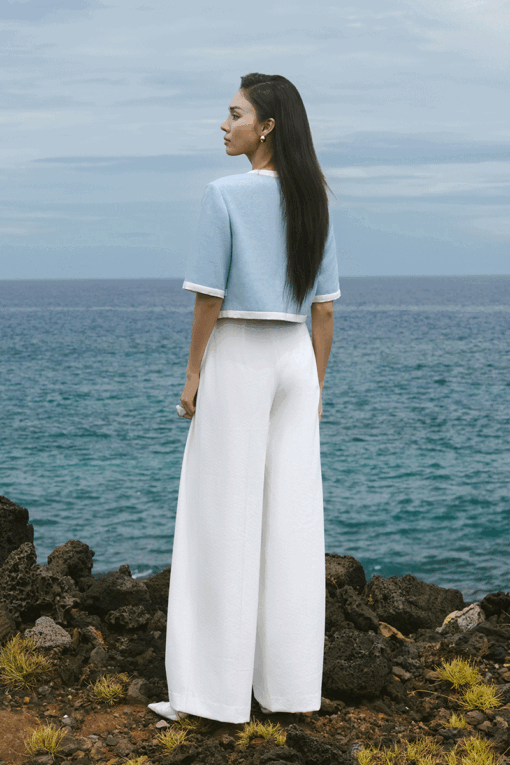 Áo kiểu LT croptop phối màu