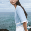 Áo kiểu LT croptop phối màu Áo kiểu LT croptop phối màu