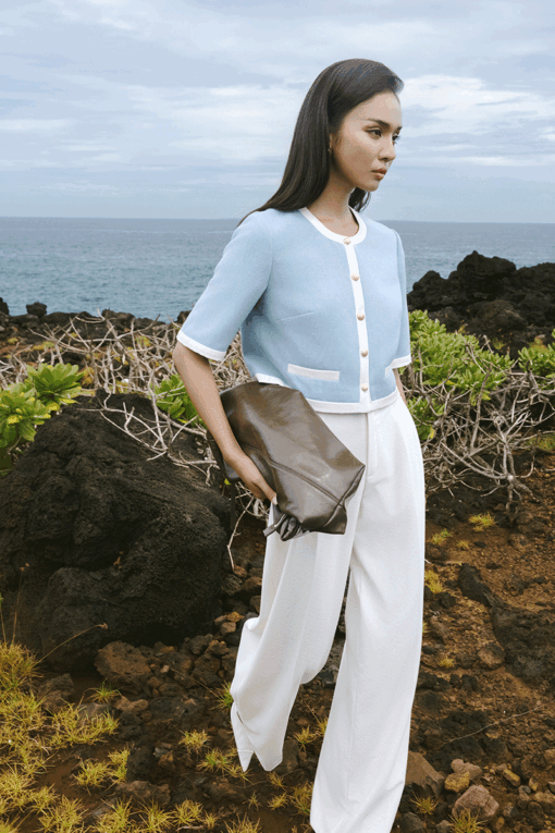 Áo kiểu LT croptop phối màu