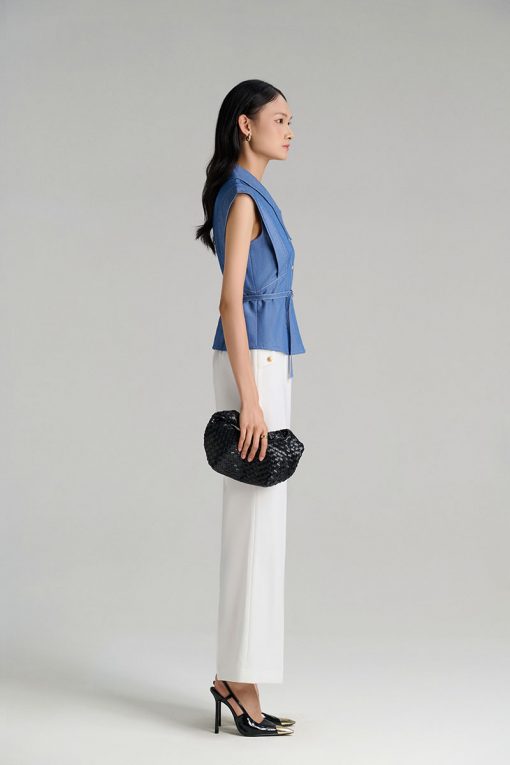 Áo kiểu SN vai chờm cổ cách điệu