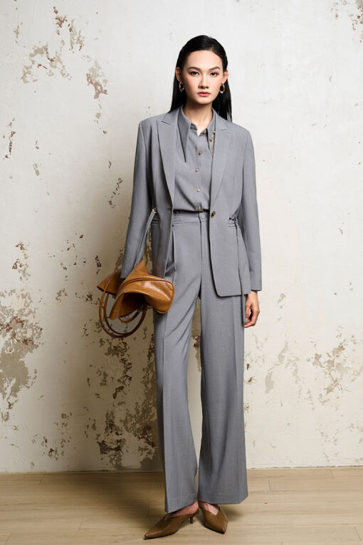 Áo vest suông eo kẹp dây luồn khoen