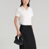 Sơ mi CT croptop túi ốp xếp đính cúc Sơ mi CT croptop túi ốp xếp đính cúc
