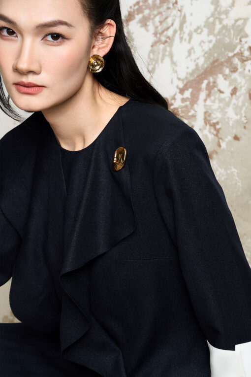 Đầm suông A bèo can chéo thân