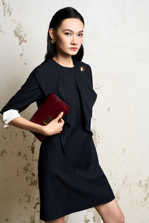 Đầm suông A bèo can chéo thân