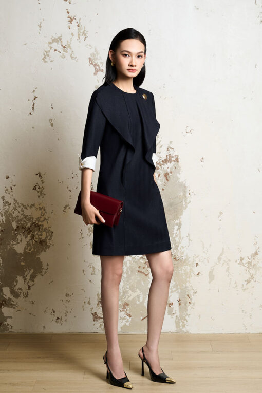 Đầm suông A bèo can chéo thân