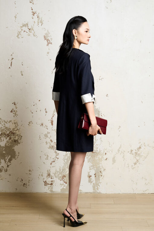 Đầm suông A bèo can chéo thân