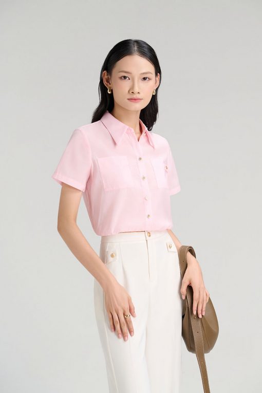 Sơ mi CT gập góc miệng túi, chun gấu