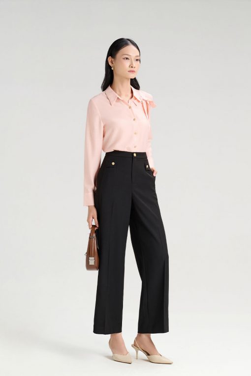 Sơ mi DT nơ lệch 1 bên