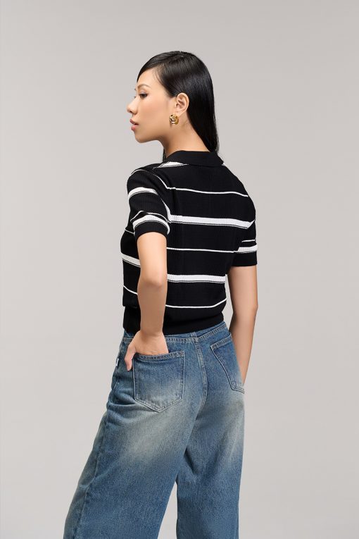 Áo Len CT phối kẻ ngang