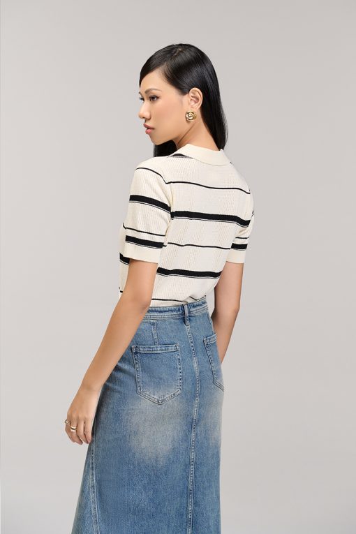 Áo Len CT phối kẻ ngang