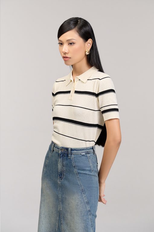 Áo Len CT phối kẻ ngang