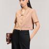 Áo kiểu CT croptop cổ bẻ V
