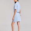 Chân váy A nẹp đắp đính cúc Áo kiểu CT croptop lá cổ nằm, cơi giả