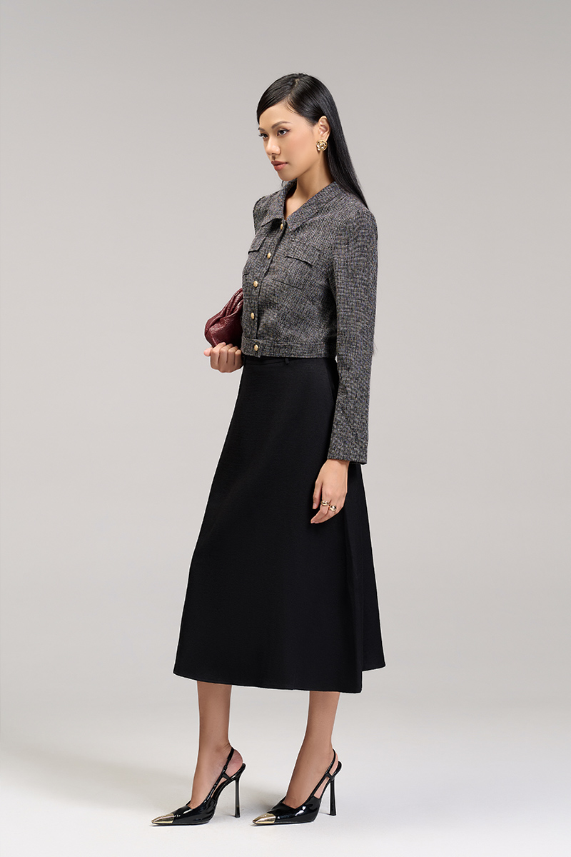 Áo kiểu DT croptop túi ốp đai nhê Áo kiểu DT croptop túi ốp đai nhê