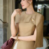 Áo kiểu cộc tay dáng peplum vai rơi lệch