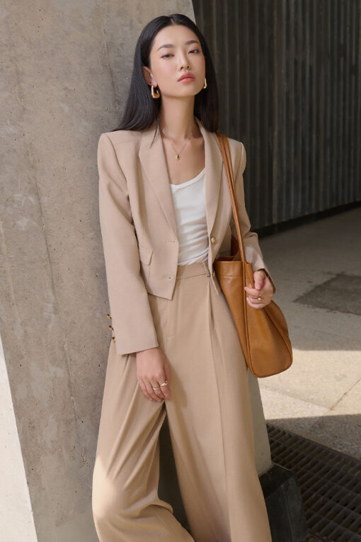 Áo vest croptop túi ốp liền gấu