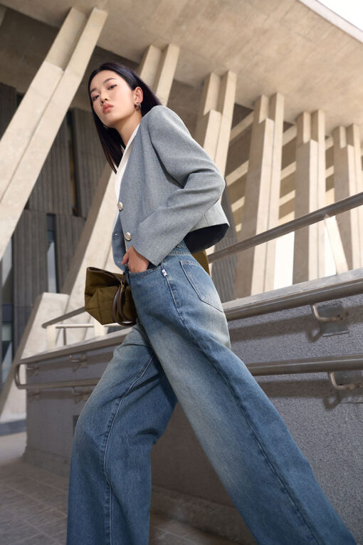 Áo vest croptop ve cách điệu phối vải