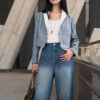 Áo vest croptop ve cách điệu phối vải
