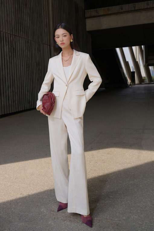 Quần suông cá đôi đè cạp đính cúc