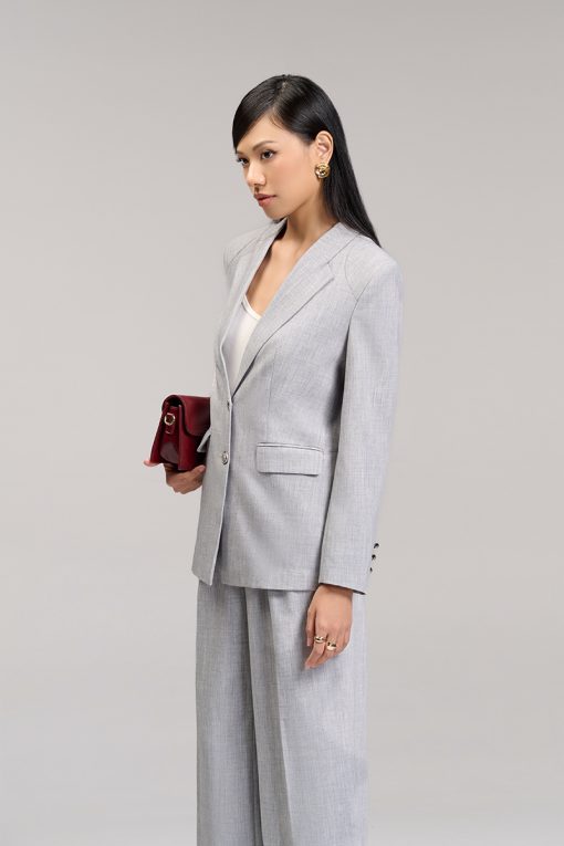 Áo vest suông cổ ve điệu can vai