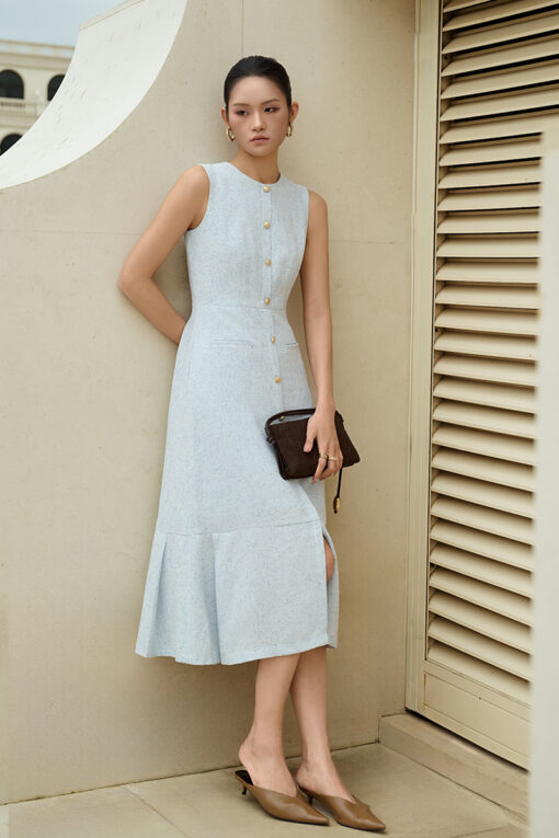 Đầm tweed xoè SN nẹp giả TT