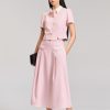 Sơ mi CT croptop xẻ gấu phối cổ Sơ mi CT croptop xẻ gấu phối cổ