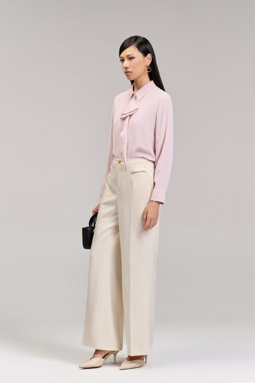 Sơ mi DT bèo đôi kẹp nẹp cổ