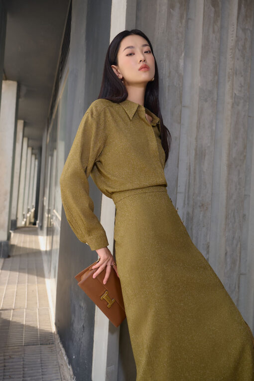 Sơ mi DT can vai túi ốp ngực