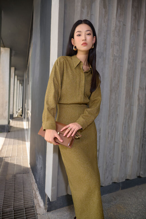 Sơ mi DT can vai túi ốp ngực