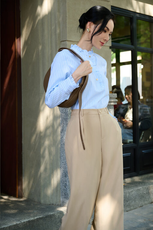 Sơ mi DT cổ bèo dựng nẹp cổ kẹp bèo