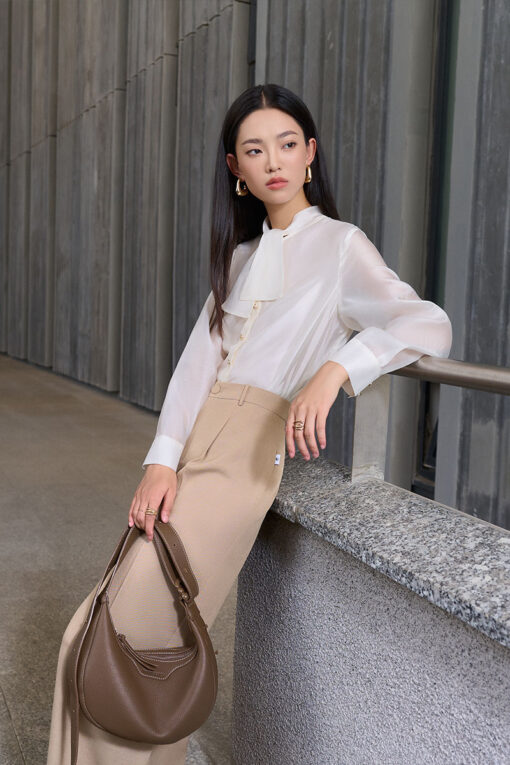 Sơ mi DT cổ cao buộc nơ