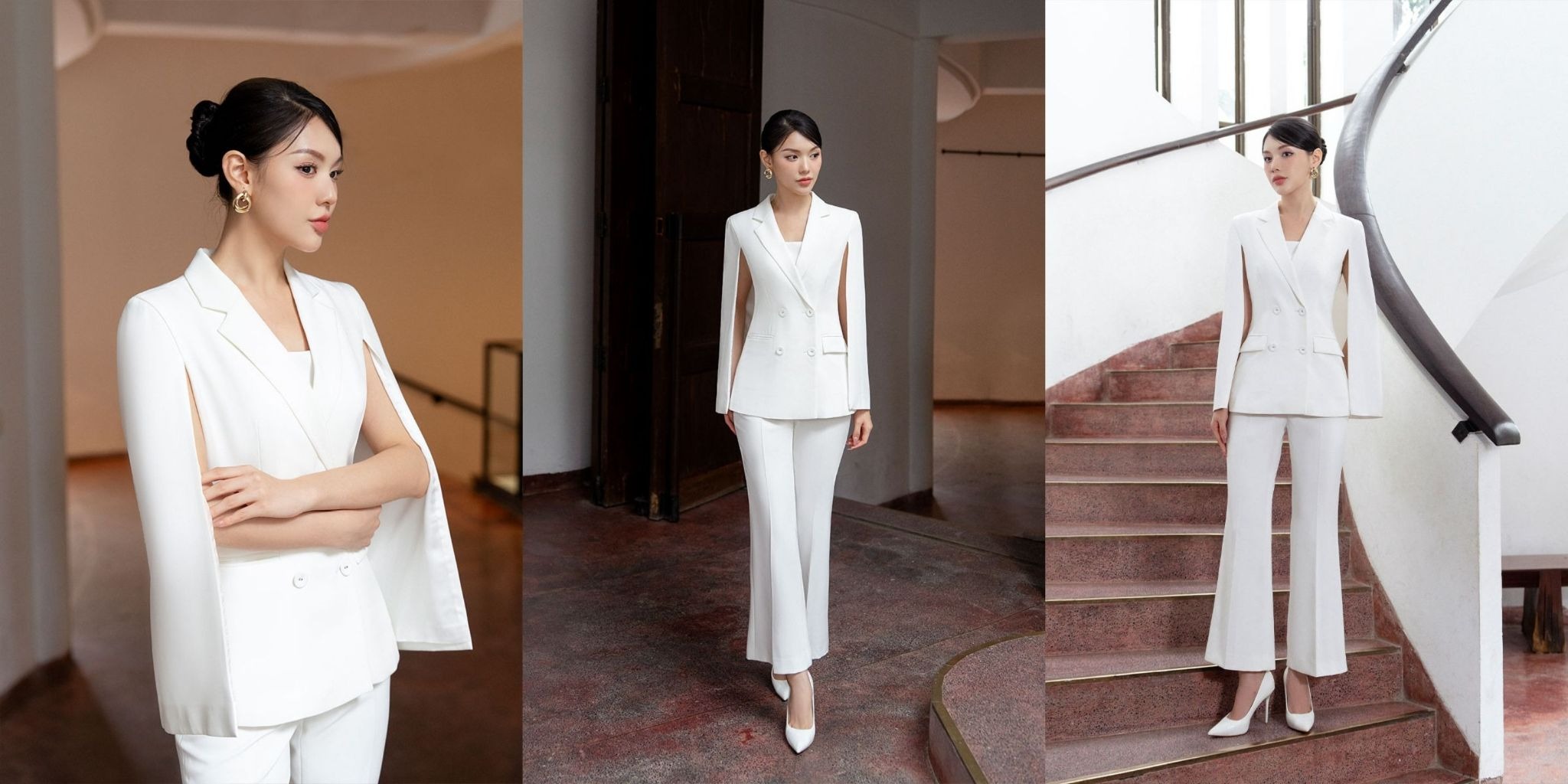 5 cách phối áo vest nữ ngắn giúp quý cô làm chủ mọi ánh nhìn vest trắng nữ