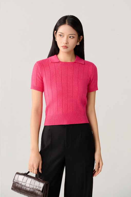 Áo Len CT croptop họng cổ dệt ngan