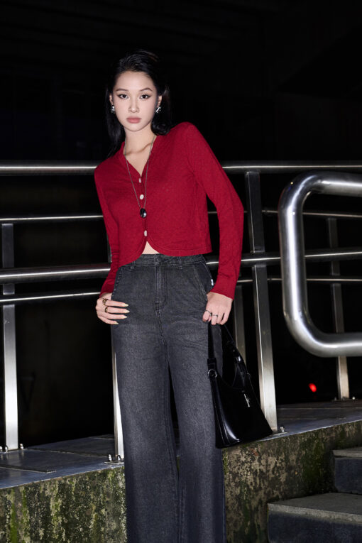 Áo Len DT gấu V cong nẹp cài cúc