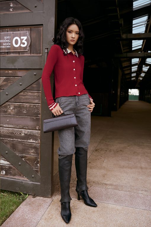 Áo Len DT mở cúc cổ phối tay loe