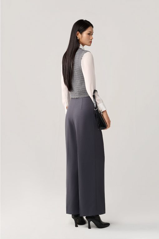 Áo Len gile dệt kẻ ngang cơi giả túi