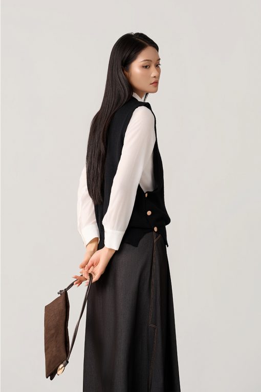 Áo Len gile sườn đính cúc