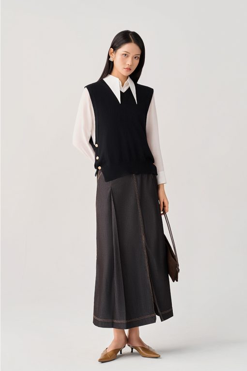 Áo Len gile sườn đính cúc