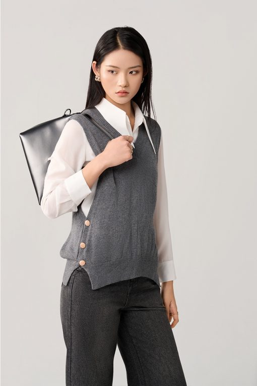 Áo Len gile sườn đính cúc