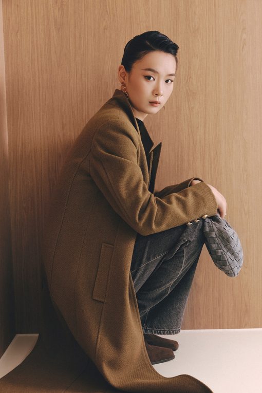 Áo khoác dạ dáng dài nẹp 1 hàng cúc